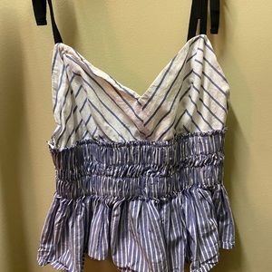 Express peplum cami with black bow straps XS